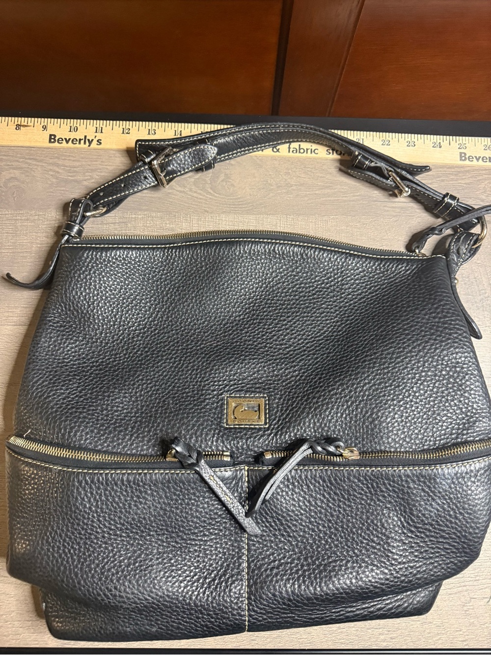 Dooney & Bourke Black Pebbled Leather Shoulder Bag